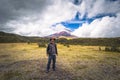 Cotopaxi - August 18, 2018: Cotopaxi volcano in the Cotopaxi National Park, Ecuador