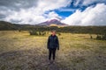 Cotopaxi - August 18, 2018: Cotopaxi volcano in the Cotopaxi National Park, Ecuador