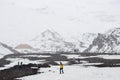 Hikers at Cotopaxi, Ecuador, the second highest summit in Ecuador Royalty Free Stock Photo
