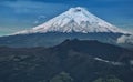 The Cotopaxi and Pasochoa volcanoes.
