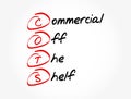 COTS - Commercial Off-the-Shelf acronym, business concept background