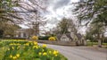 The Cotswold village of Alderley with the church of St. Kenelm and Alderley House, England