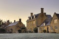 Cotswold village at dawn, England Royalty Free Stock Photo