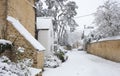 Cotswold village in Snow, Gloucestershire, England