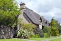 Cotswolds cottages with front gardens in summer bloom . Royalty Free Stock Photo