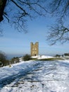 Cotswolds England Broadway Tower winter snow Royalty Free Stock Photo