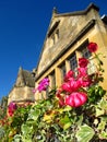 Cotswolds England Broadway village flowers and ivy Cotswold stone cottage Royalty Free Stock Photo