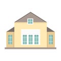 Cottage and assorted real estate building icon. Residential house cartoon style