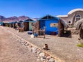 Cottage in a Bedouin Camp on the Sea in Ras Shitan in Oasis in Sinai, Taba desert with the Background of the Sea and Mountains