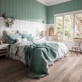 Cottage Bedroom. AI Generated