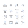 Cottage and bungalow line icons collection. Rustic, Quaint, Cozy, Charming, Vintage, Seaside, Homey vector and linear