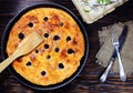 cottage cheese casserole with blueberries Royalty Free Stock Photo