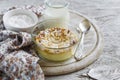 Cottage cheese casserole in glass bowls