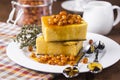 Cottage cheese casserole with pumpkin Royalty Free Stock Photo