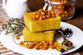 Cottage cheese casserole with pumpkin Royalty Free Stock Photo