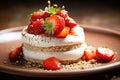 Cottage cheese cream on a shortbread base is complemented by strawberries, delicate confit and sesame seeds. The final and perhaps
