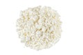 Cottage Cheese, Curd, isolated on white background. Top view. Flat lay Royalty Free Stock Photo