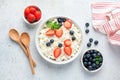 Cottage cheese, curd cheese or tvorog with fresh berries