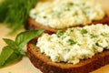 Cottage cheese and dark bread Royalty Free Stock Photo