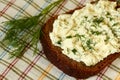 Cottage cheese and dark bread Royalty Free Stock Photo