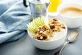 Cottage cheese with granola and apple Royalty Free Stock Photo