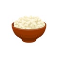 Cottage cheese icon, cartoon style