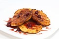 Cottage cheese pancake with cherry jam