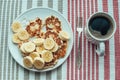 Cottage cheese pancakes with bananas