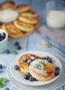 Cottage cheese pancakes - traditional Russian syrniki