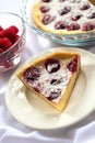 Cottage cheese pie with raspberries Royalty Free Stock Photo