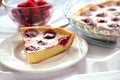 Cottage cheese pie with raspberries Royalty Free Stock Photo