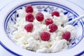 Cottage cheese with raspberry