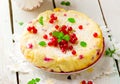 Cottage cheese red currant pie Royalty Free Stock Photo