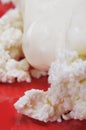 Cottage cheese with soured cream. Royalty Free Stock Photo