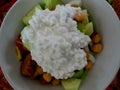 Cottage Cheese on Top of Salad Royalty Free Stock Photo