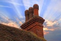 Cottage chimney stack pots Royalty Free Stock Photo