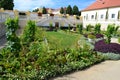 Cottage garden in Schlosshof professionally planted with perennials, vegetables and grape wine