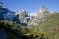 Cottage at green lakein High Tatras National park, Slovakia Royalty Free Stock Photo