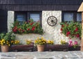 Cottage house with flowers Royalty Free Stock Photo