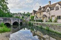 Cottage Houses by a River in an English Village Royalty Free Stock Photo