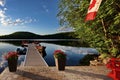 Cottage lakeside dock.