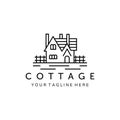 Cottage line art minimalist icon logo vector illustration template design