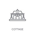 Cottage linear icon. Modern outline Cottage logo concept on whit Royalty Free Stock Photo