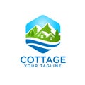 Peaceful Cottage logo design Royalty Free Stock Photo