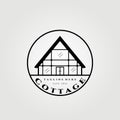 cottage logo vector illustration design , cabin , lodge, dorm logo