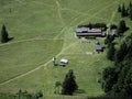 Cottage on mountain Grun high angle view in Mala Fatra, Slovakia