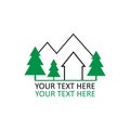 Cottage mountains forest vector logo