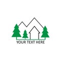 Cottage mountains forest vector logo