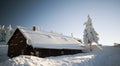 Cottage in the mountains at winter Royalty Free Stock Photo