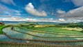 Cottage Rice Field Mountain View